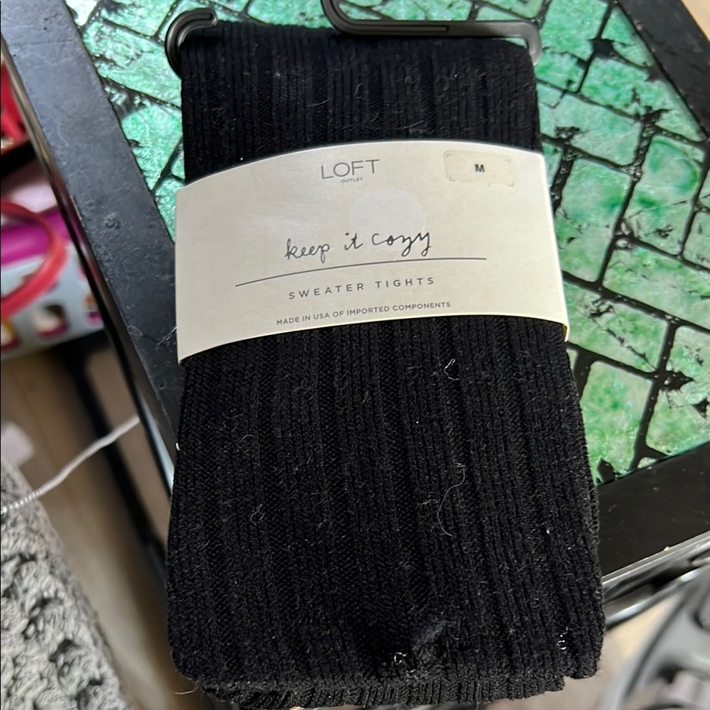 LOFT Black Sweater Tights